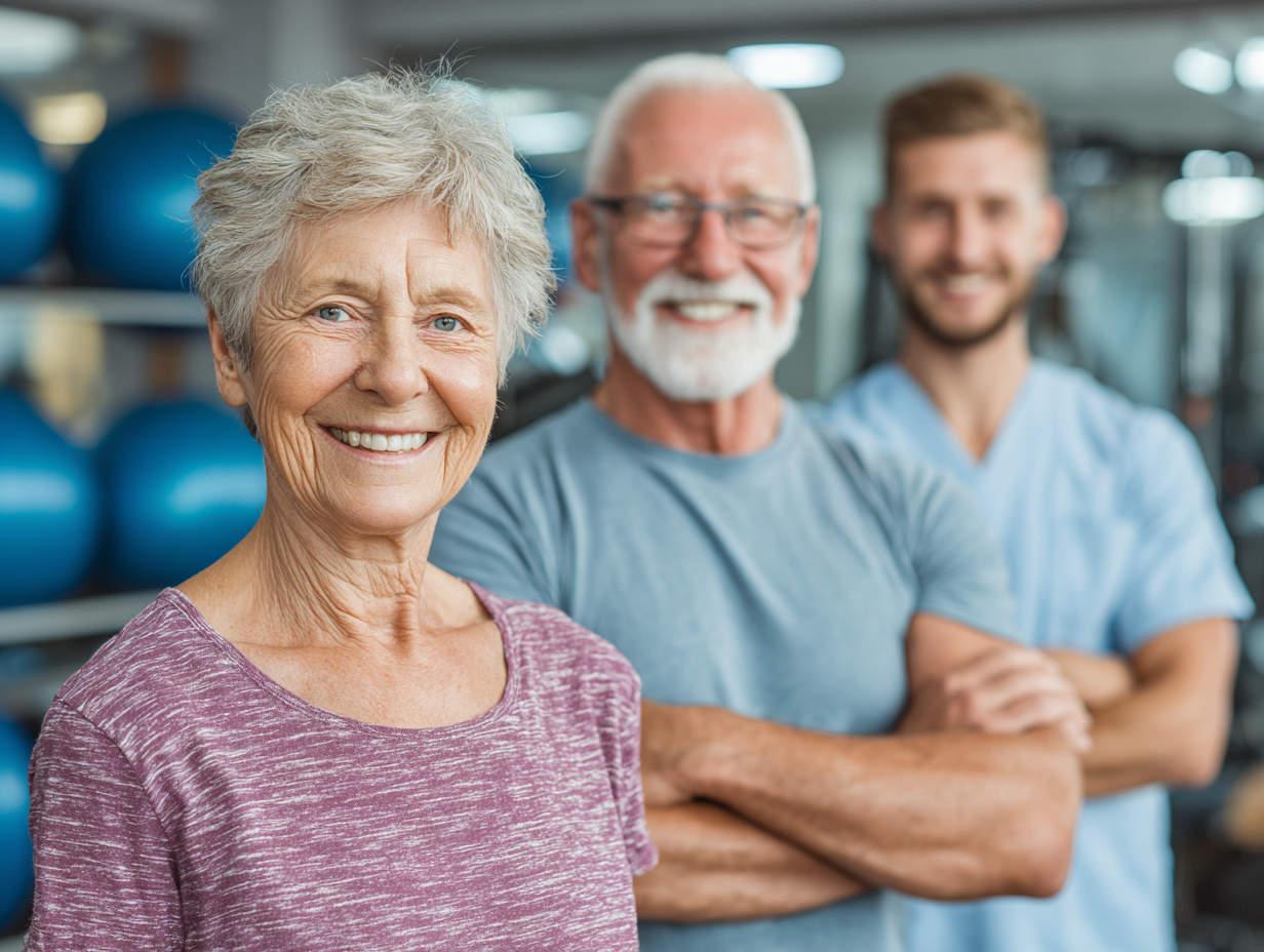 Семейство от различни поколения упражнява заедно в природата